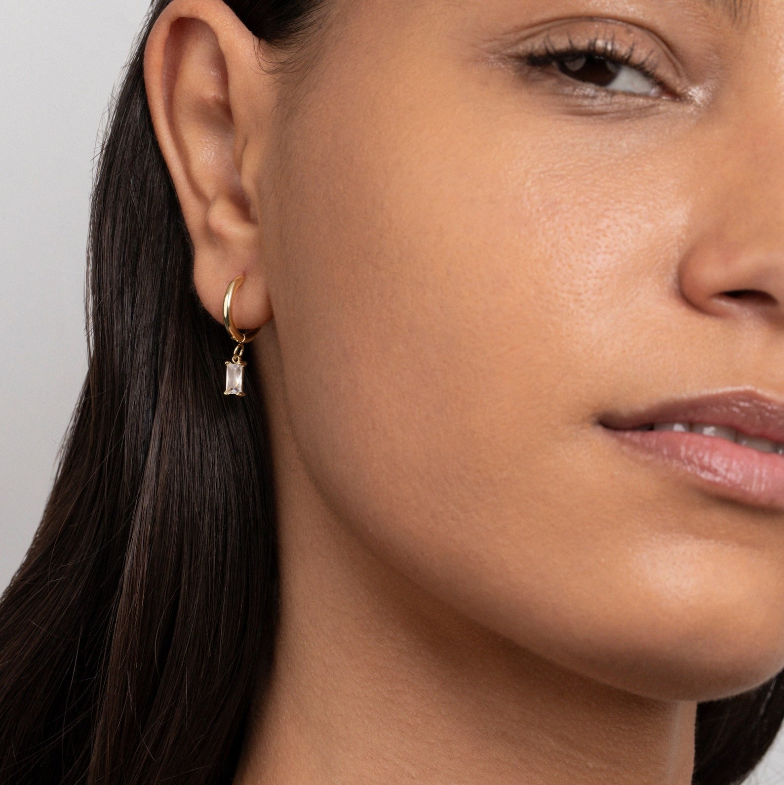 Baguette Drop Hoops