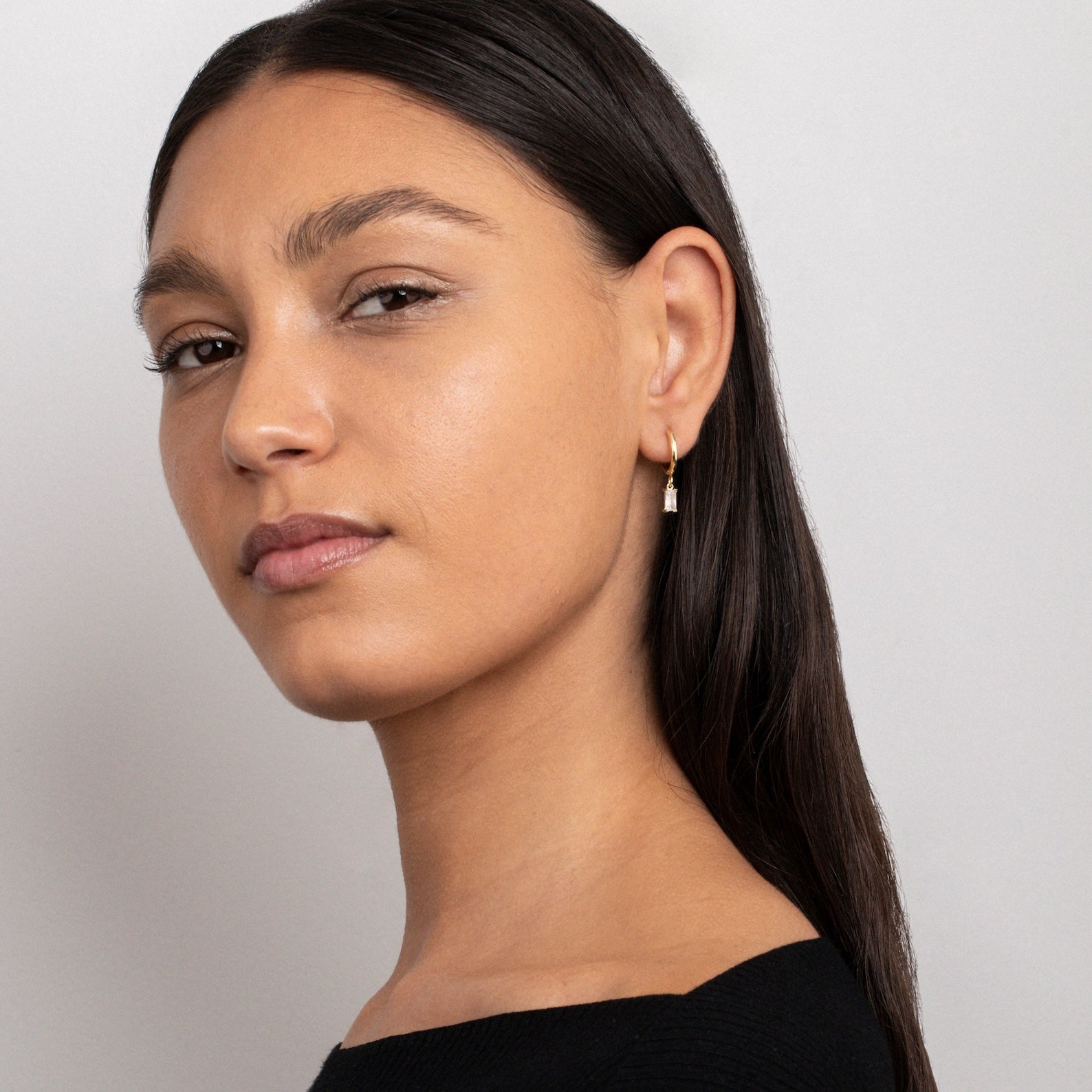 Baguette Drop Hoops