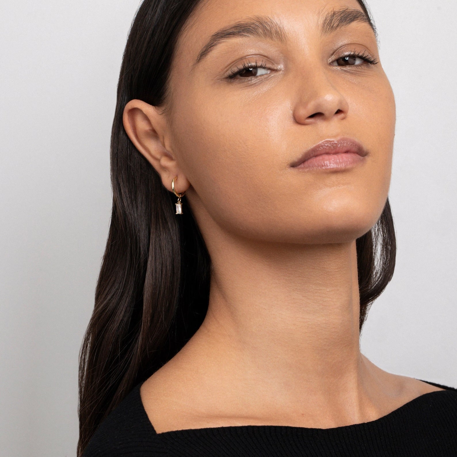 Baguette Drop Hoops